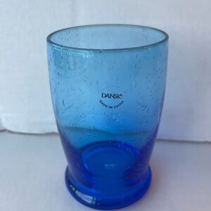 Dansk Kobenstyle Blue Seed Glass 16 oz Highball Glass Rare